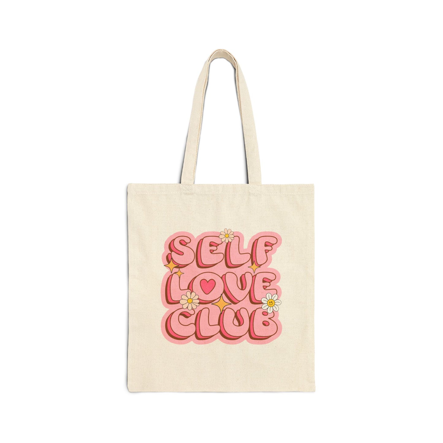 Self Love Club Canvas Tote Bag, Bookish Tote Bag, Book Trope Bag, Romance Book Tropes, Candy Heart Bag, Conversation Heart Bag, Tote Bag