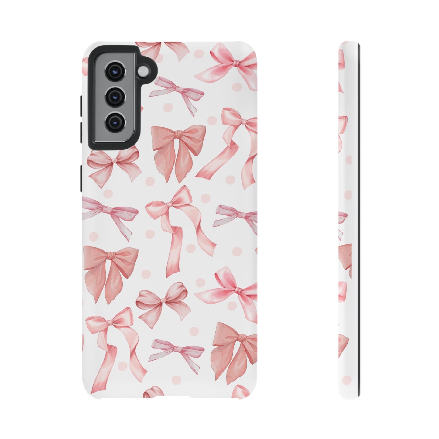 Pink Bows Iphone Phone Case, Polka Dot Bows, Cute Bow Pattern, Girly Phone Case