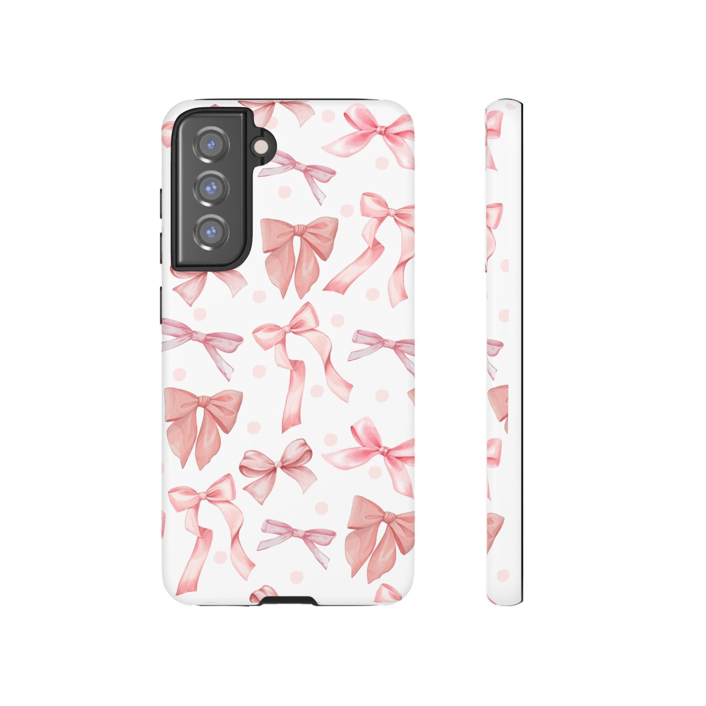 Pink Bows Iphone Phone Case, Polka Dot Bows, Cute Bow Pattern, Girly Phone Case