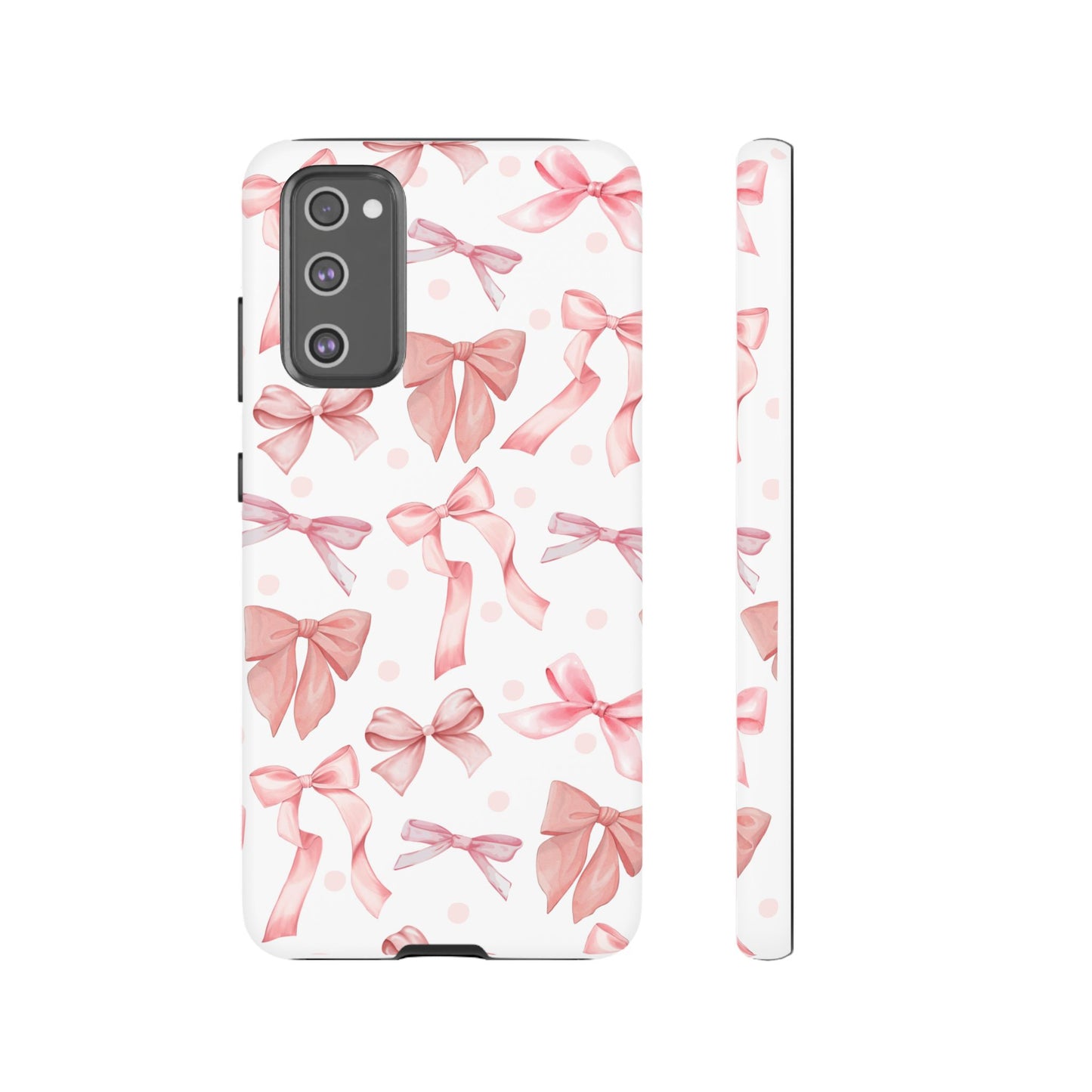 Pink Bows Iphone Phone Case, Polka Dot Bows, Cute Bow Pattern, Girly Phone Case