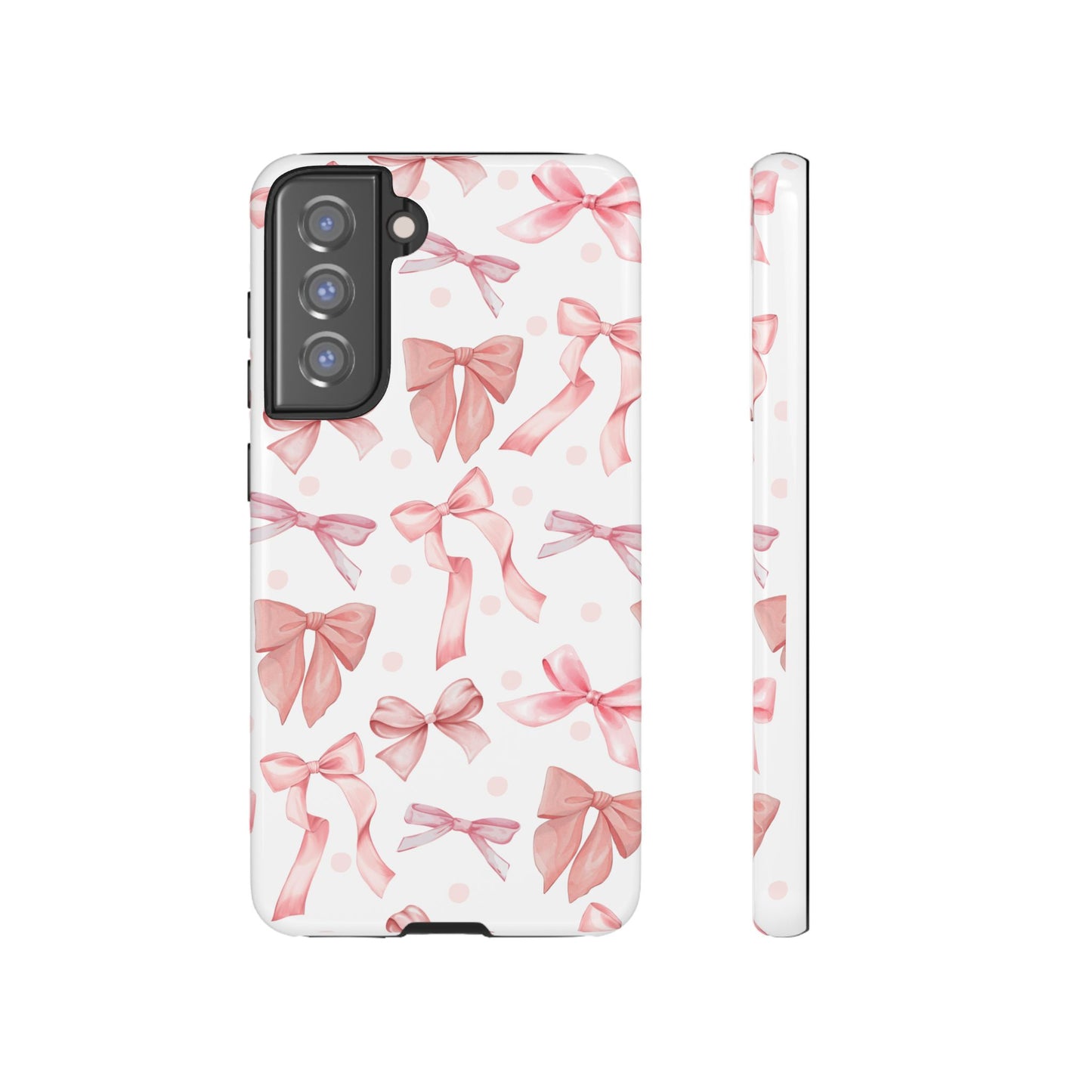 Pink Bows Iphone Phone Case, Polka Dot Bows, Cute Bow Pattern, Girly Phone Case