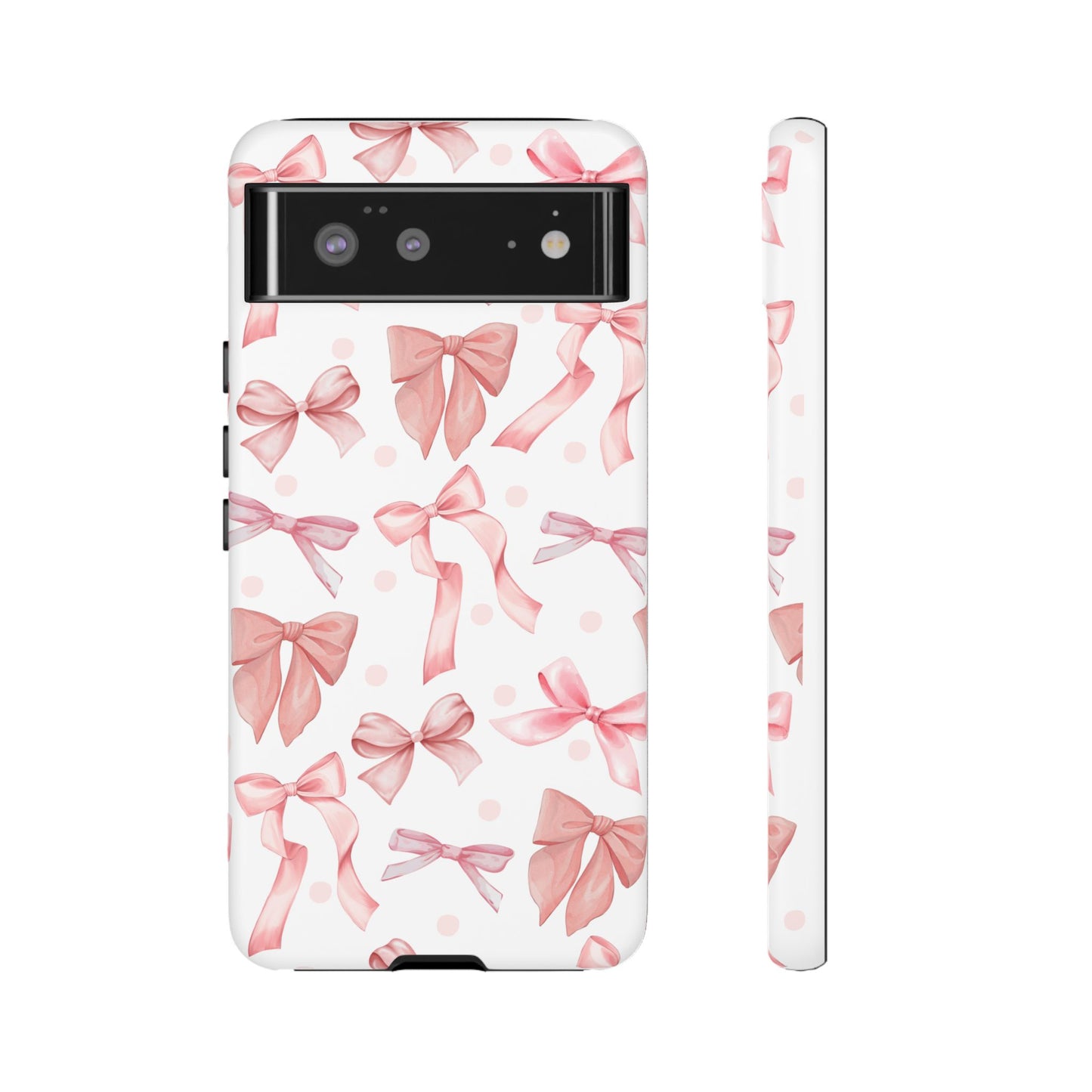 Pink Bows Iphone Phone Case, Polka Dot Bows, Cute Bow Pattern, Girly Phone Case