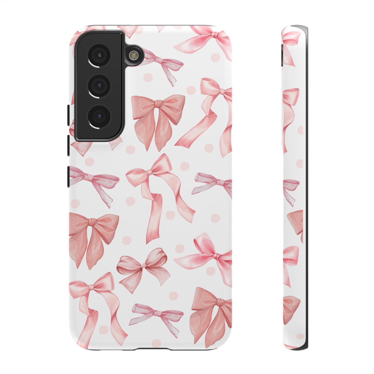 Pink Bows Iphone Phone Case, Polka Dot Bows, Cute Bow Pattern, Girly Phone Case