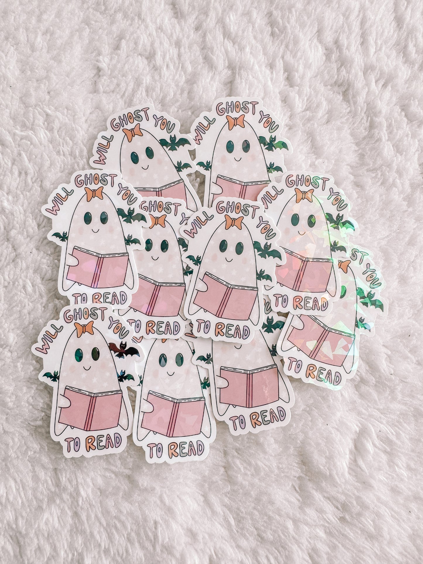 Will Ghost You To Read Holographic Sticker