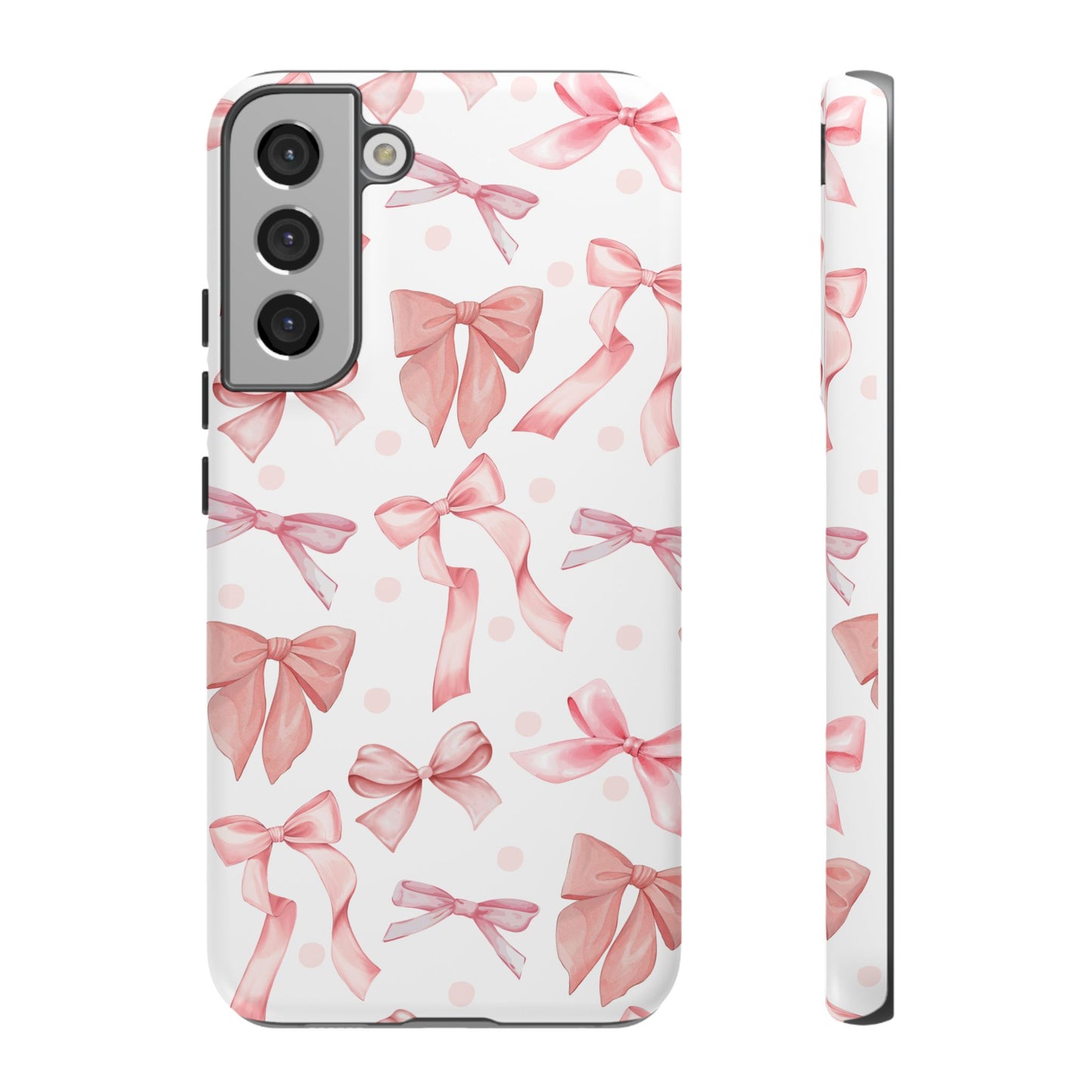 Pink Bows Iphone Phone Case, Polka Dot Bows, Cute Bow Pattern, Girly Phone Case