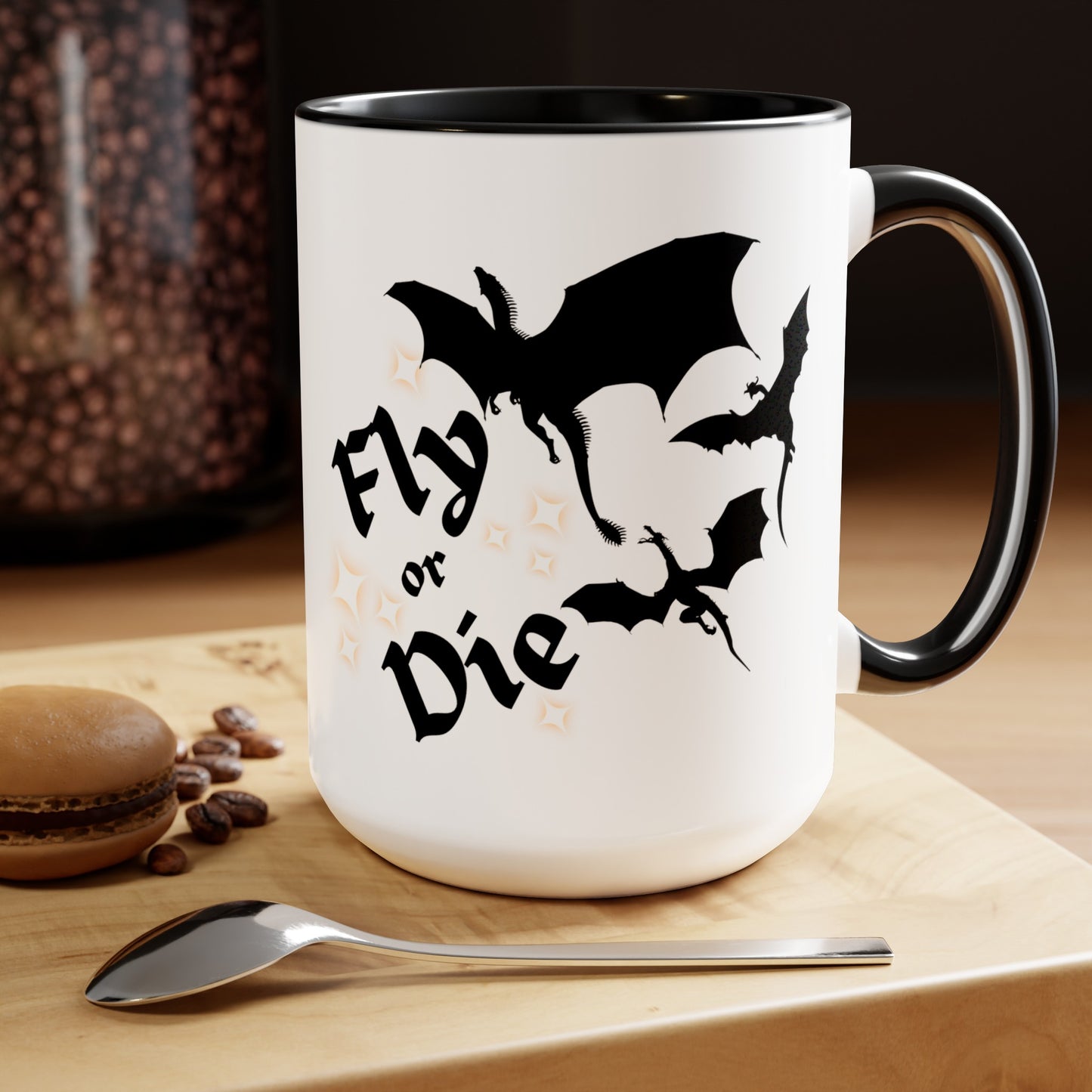 Fly or Die Mug, Fourth Wing Coffee Mug, Iron Flame Coffee Mug, Bookish Merch, Fourth Wing Merch, Ceramic Mug 15oz, Fantasy, Book Lover, Gift