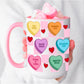 Valentines Day Mug, Candy Heart Mug, Conversation Heart Mug, Book Tropes Conversation Hearts, Romance Tropes Mug,