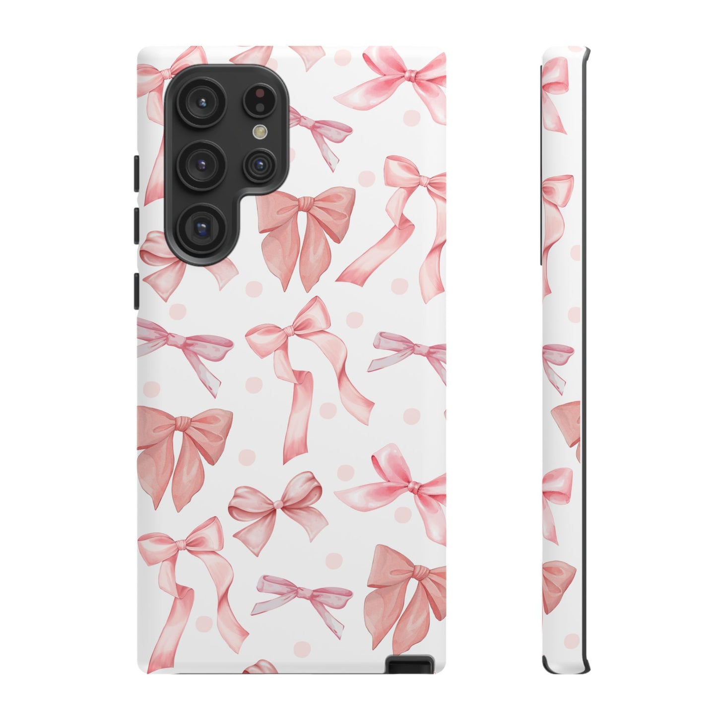 Pink Bows Iphone Phone Case, Polka Dot Bows, Cute Bow Pattern, Girly Phone Case