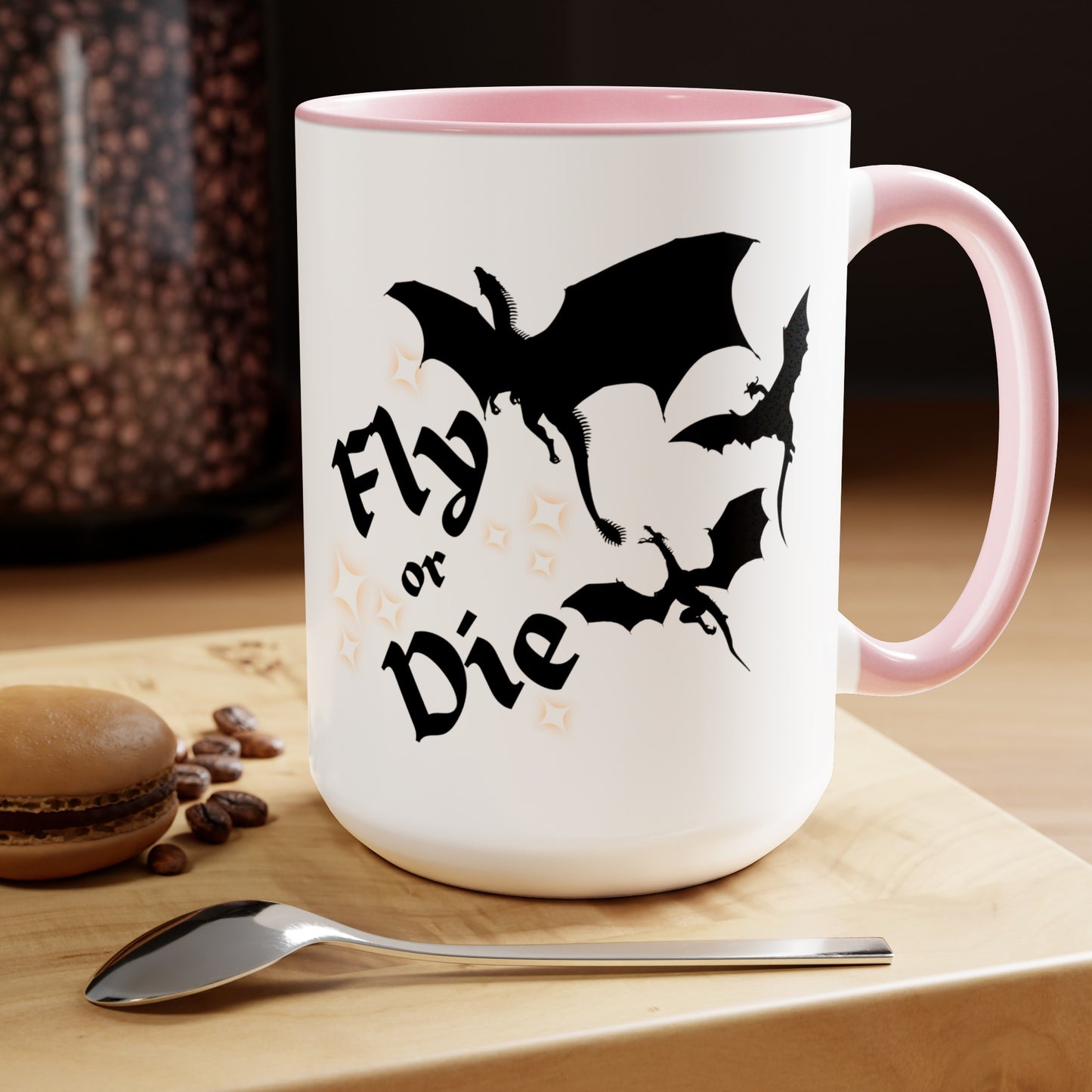 Fly or Die Mug, Fourth Wing Coffee Mug, Iron Flame Coffee Mug, Bookish Merch, Fourth Wing Merch, Ceramic Mug 15oz, Fantasy, Book Lover, Gift