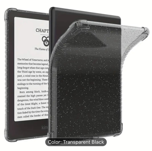 Black Glitter Transparent Kindle Case - Paperwhite 11th Generation