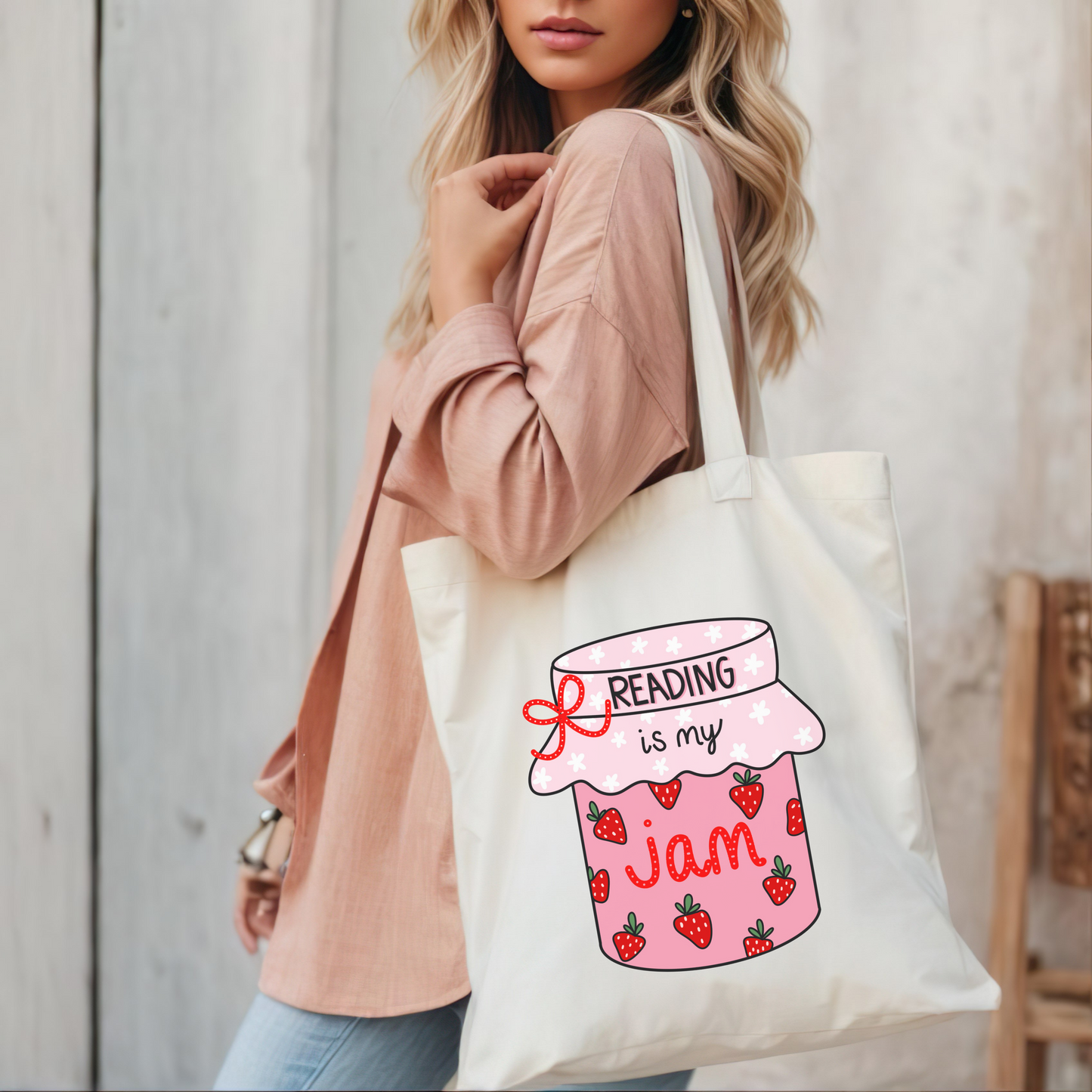 Reading Is My Jam Tote Bag, Bookish Tote Bag, Book Trope Bag, Romance Book Tropes, Candy Heart Bag, Conversation Heart Bag, Tote Bag