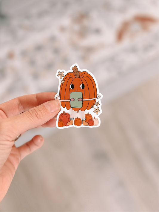 Reading Pumpkin Sticker