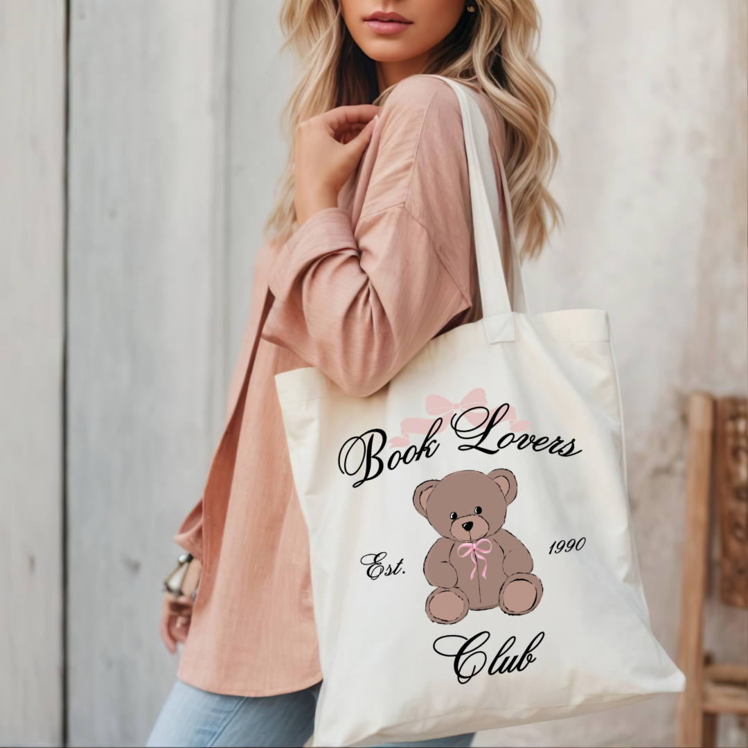 Book Lovers Club Canvas Tote Bag, Bookish Tote Bag, Book Trope Bag, Romance Book Tropes, Candy Heart Bag, Conversation Heart Bag, Tote Bag