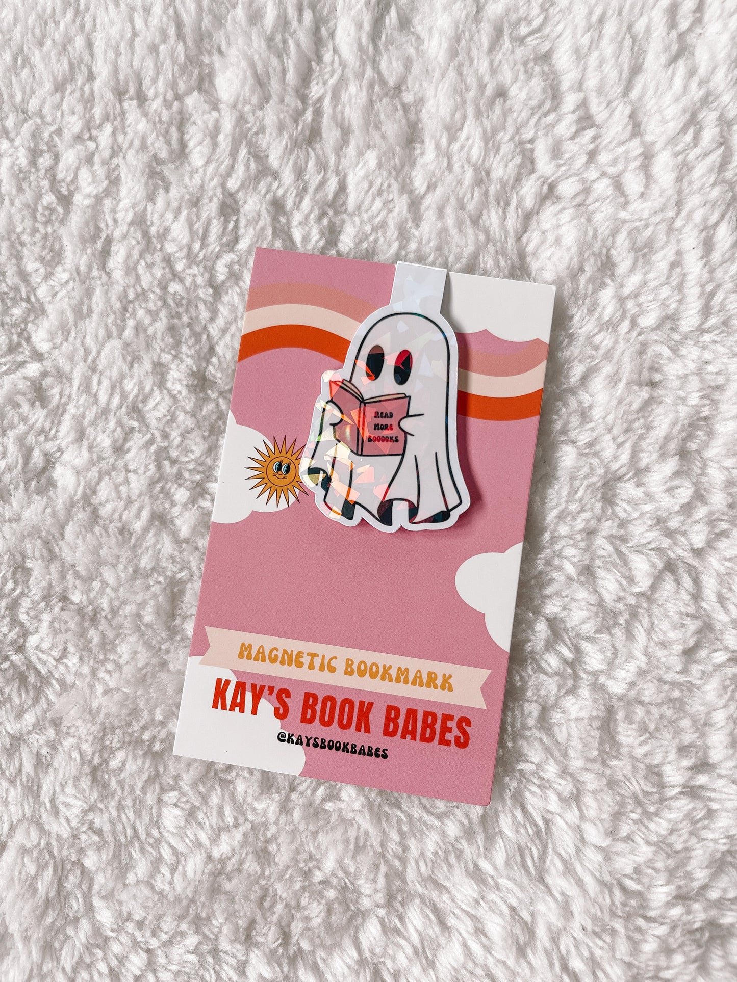 Read More Booooks Reading Ghost Holographic Magnetic Bookmark