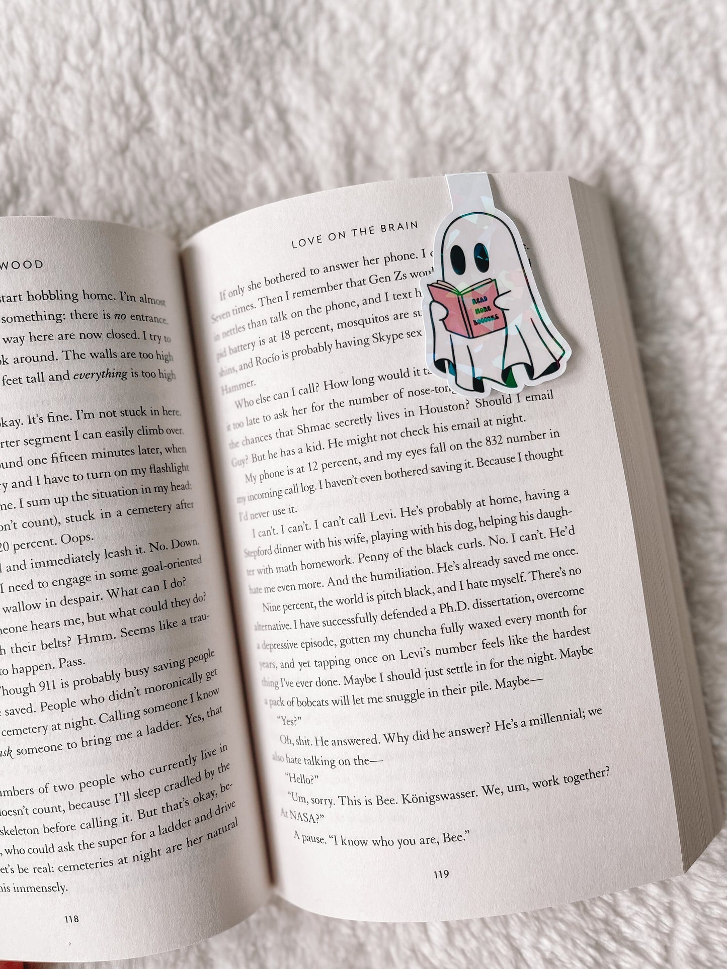 Read More Booooks Reading Ghost Holographic Magnetic Bookmark