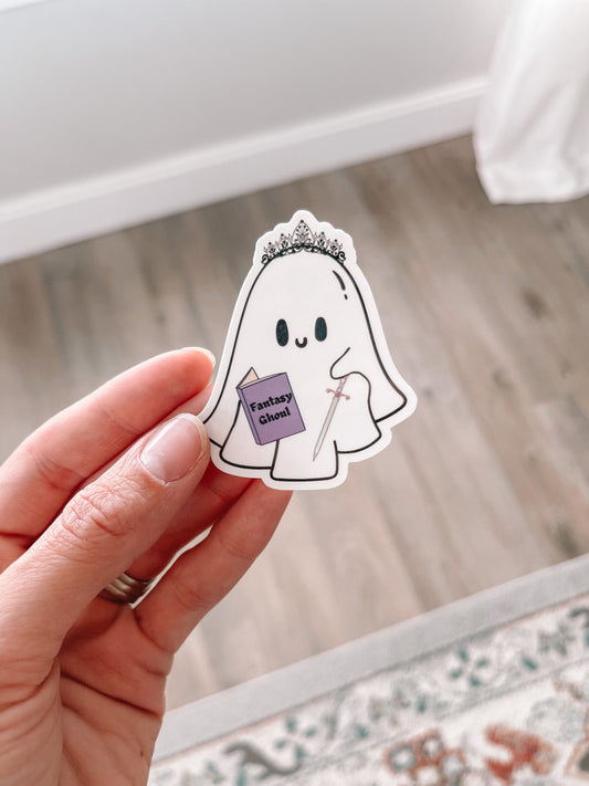 Fantasy Ghoul Reading Ghost Sticker