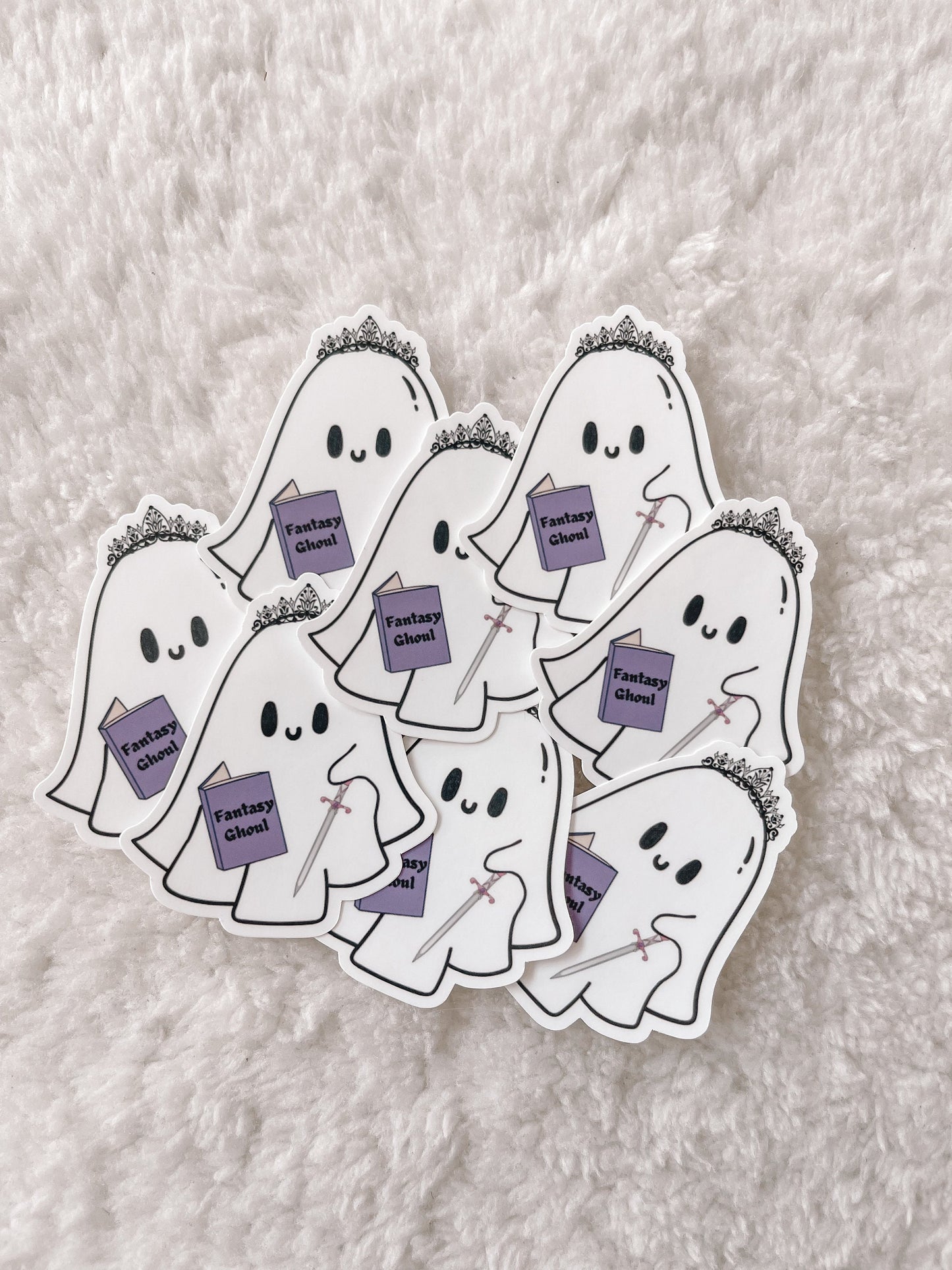 Fantasy Ghoul Reading Ghost Sticker