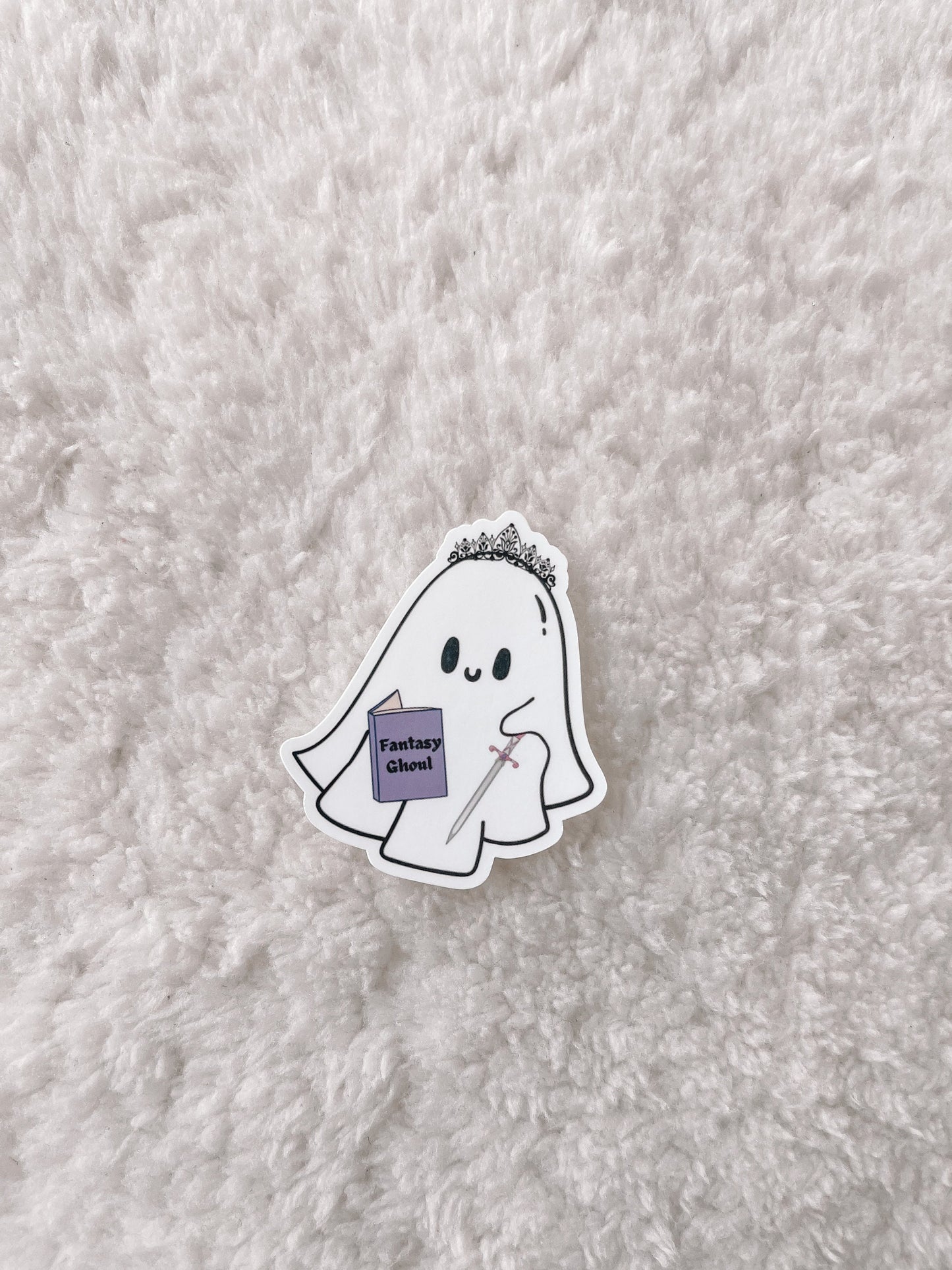 Fantasy Ghoul Reading Ghost Sticker