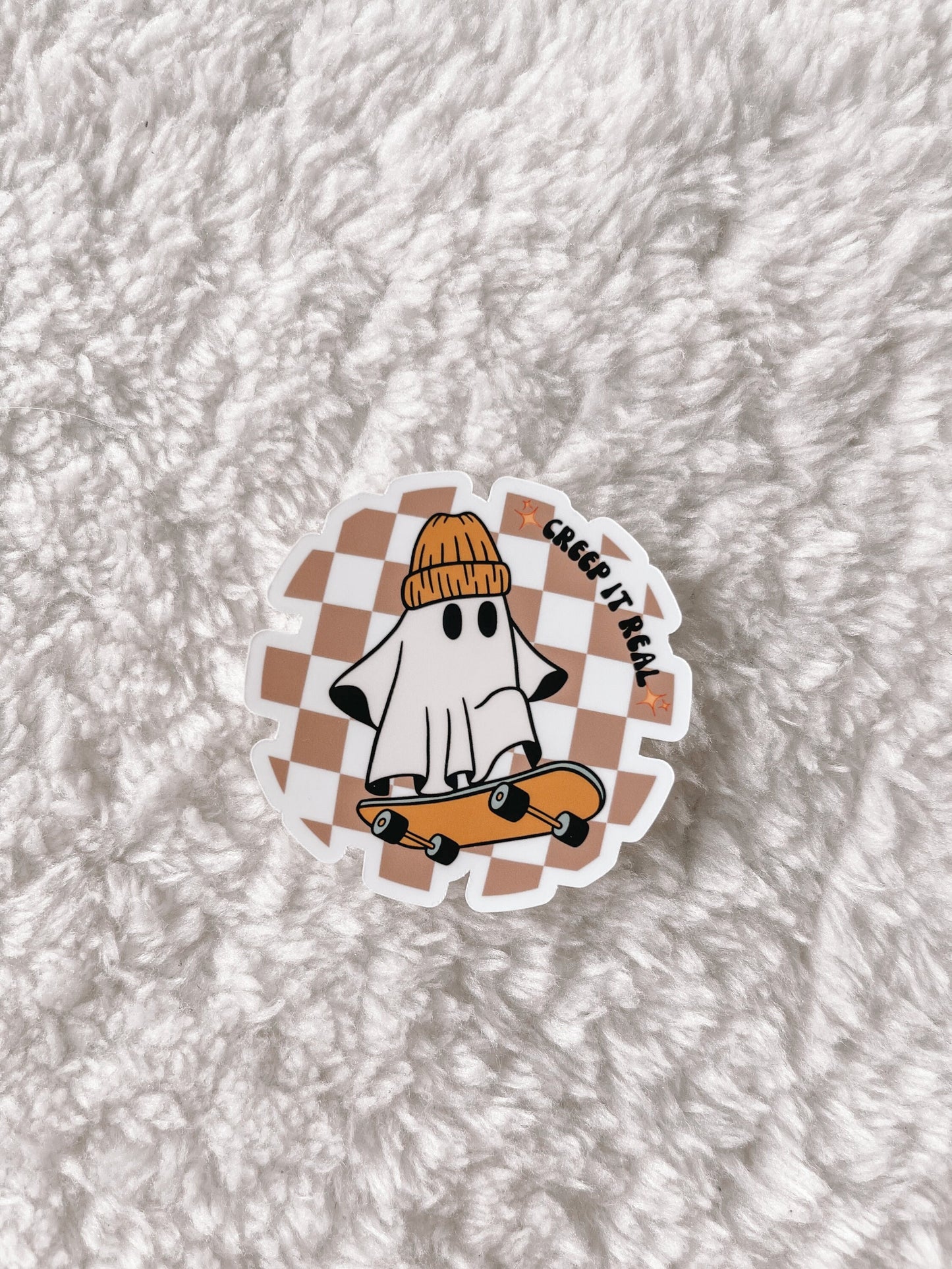 Creep It Real Skateboarding Ghost Sticker