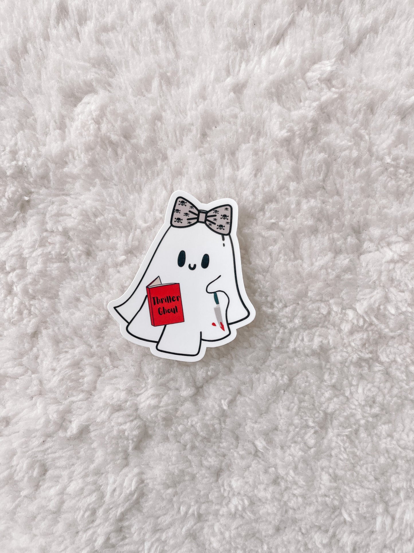 Thriller Ghoul Reading Ghost Sticker