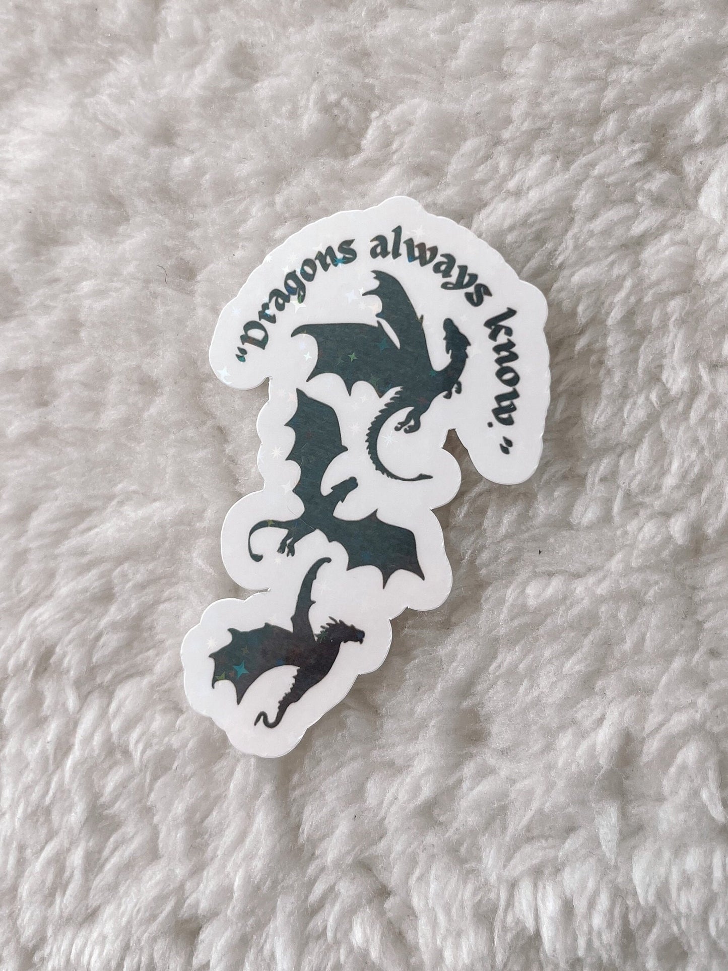 Fourth Wing Dragons Always Know Holographic Sticker