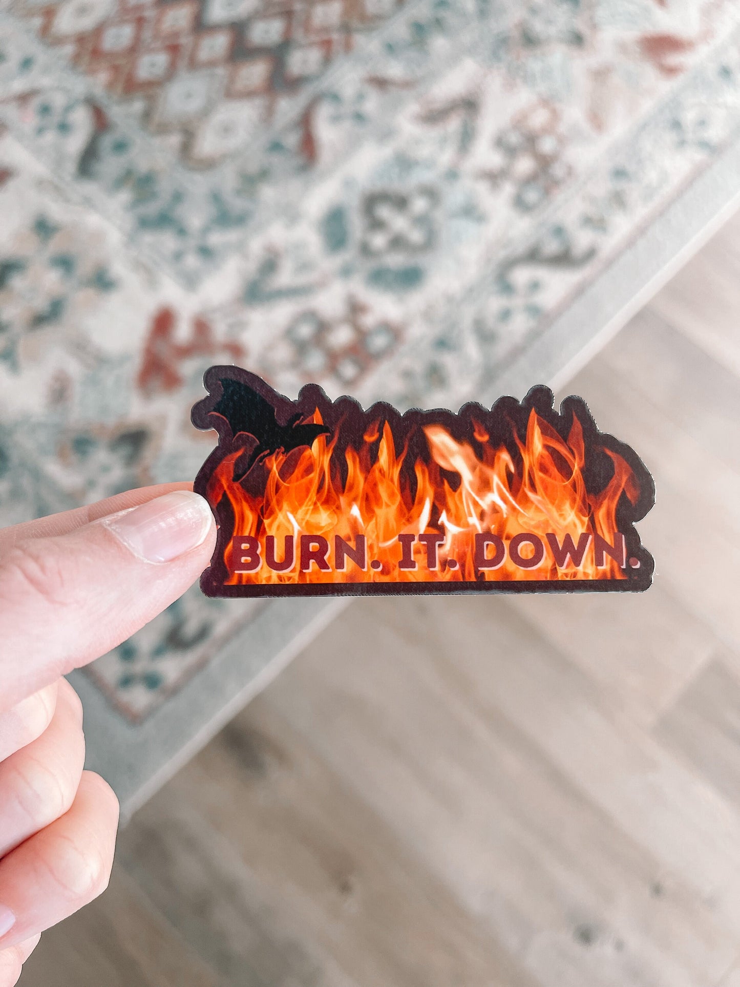 Fourth Wing Burn It Down Iron Flame Sticker