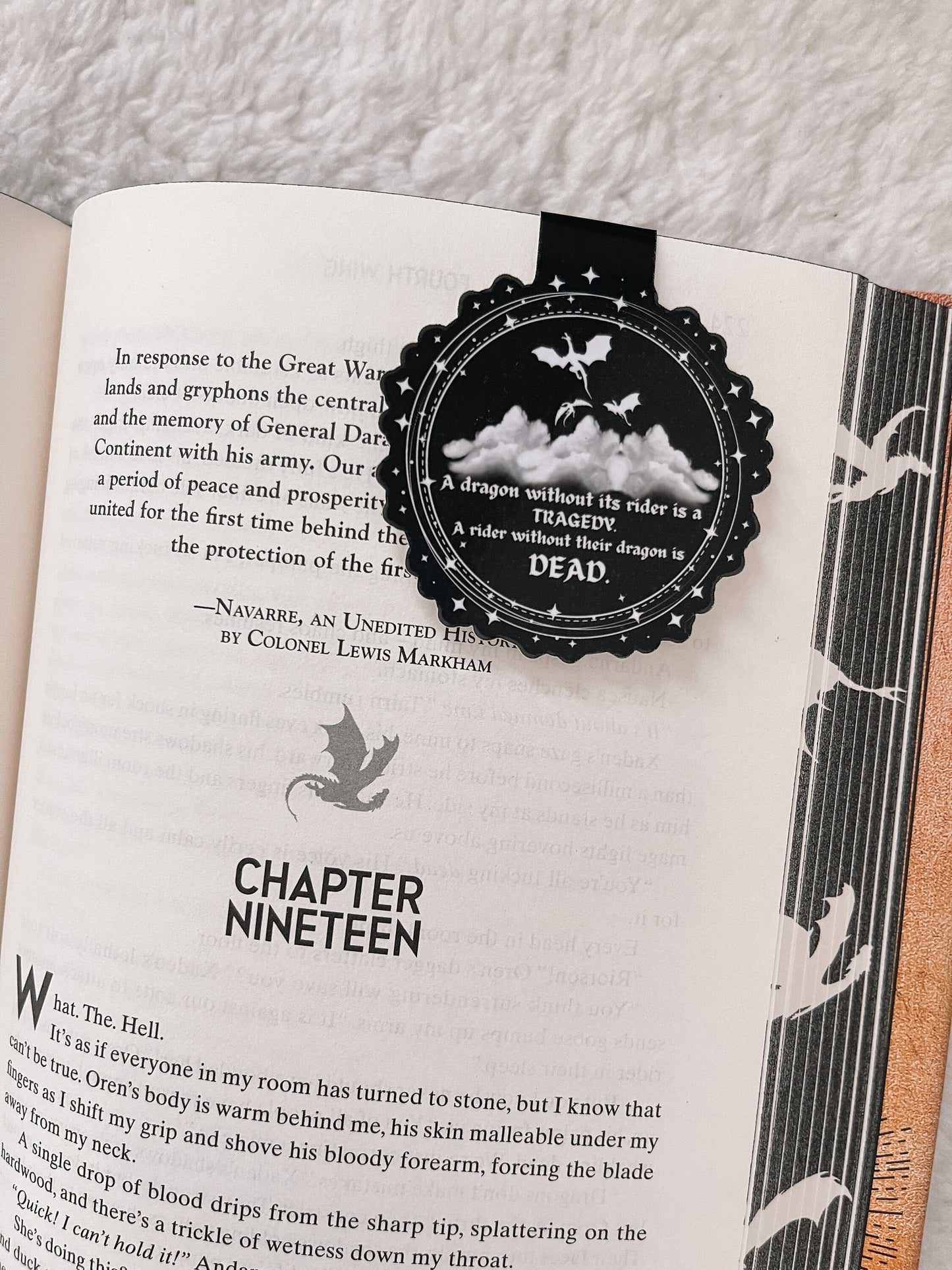 Fourth Wing A Dragon Without Its Rider Is A Tragedy. A Rider Without Their Dragon Is Dead Magnetic Bookmark