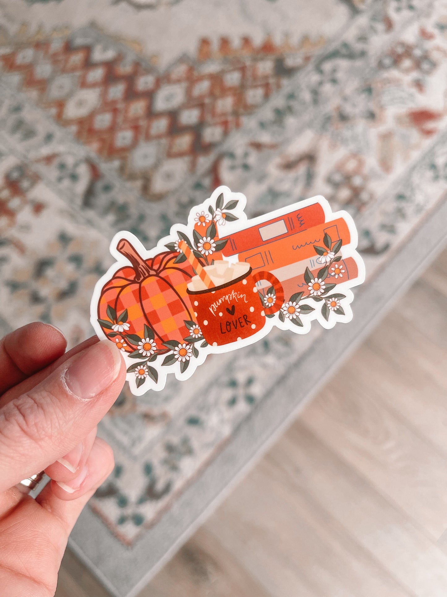 Fall Pumpkin Lover Book Sticker