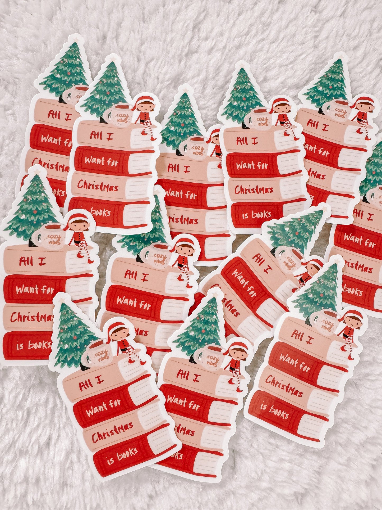 All I Want For Christmas Is Books Christmas Sticker