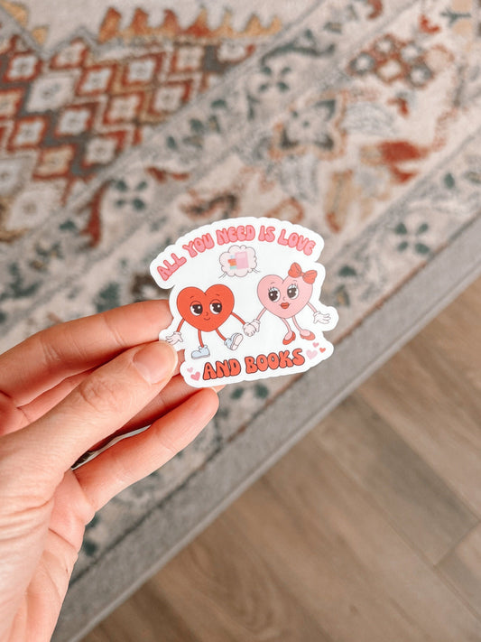 All You Need Is Love And Books Valentine’s Day Sticker