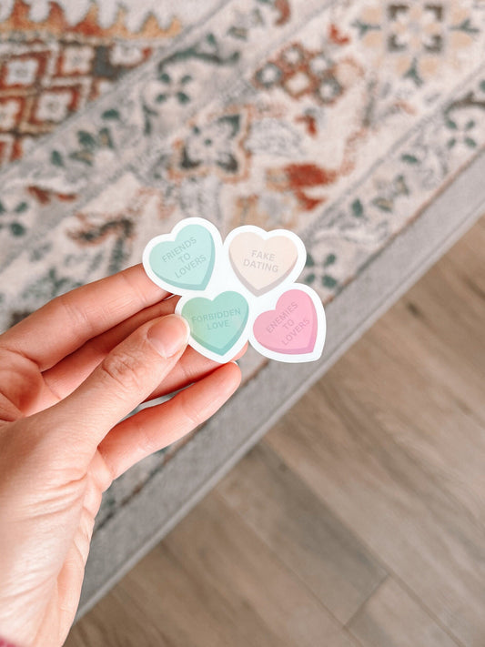 Candy Heart Tropes Holographic Sticker