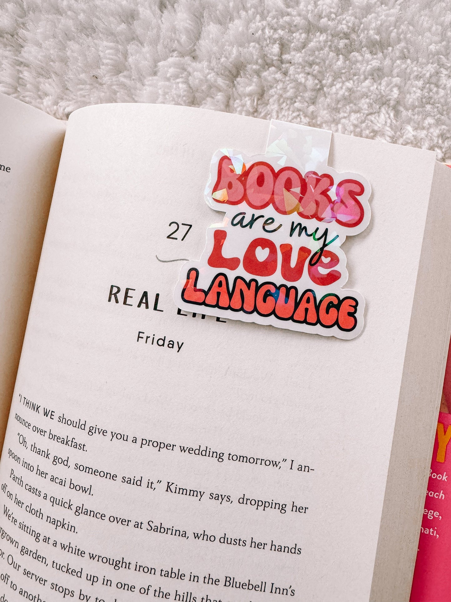 Books Are My Love Language Holographic Magnetic Bookmark