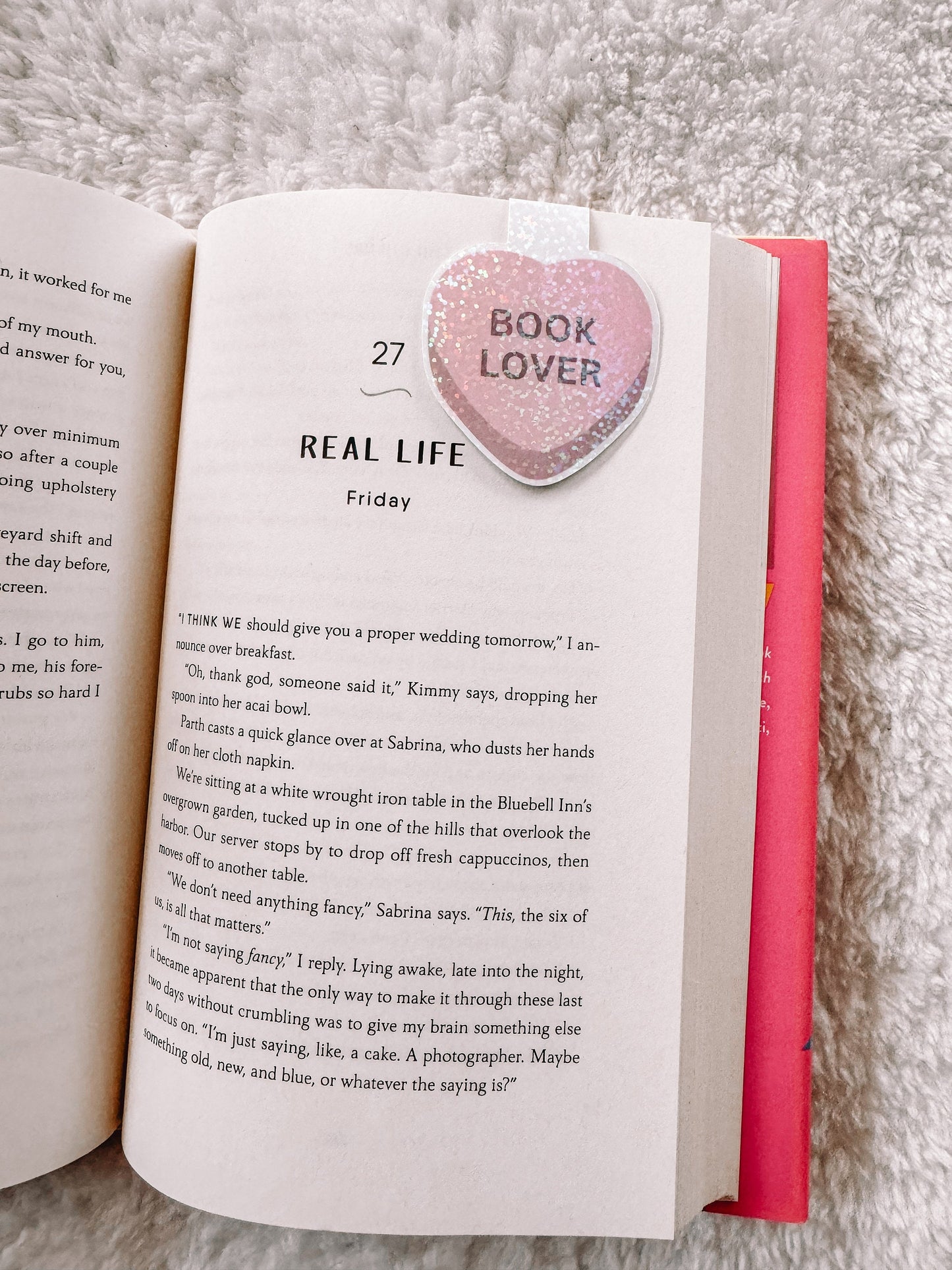 Book Lover Conversation Candy Heart Holographic Magnetic Bookmark