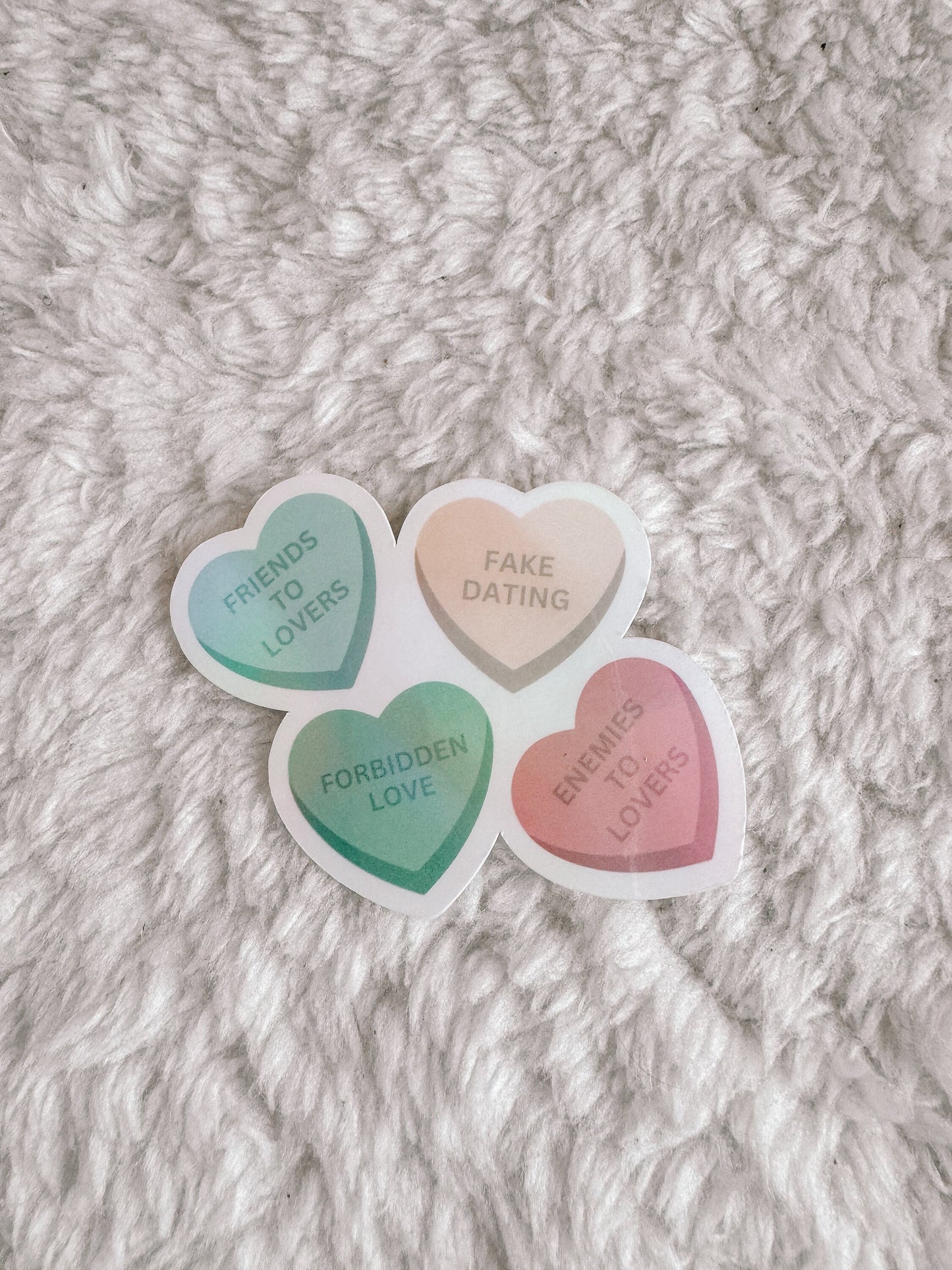 Candy Heart Tropes Holographic Sticker