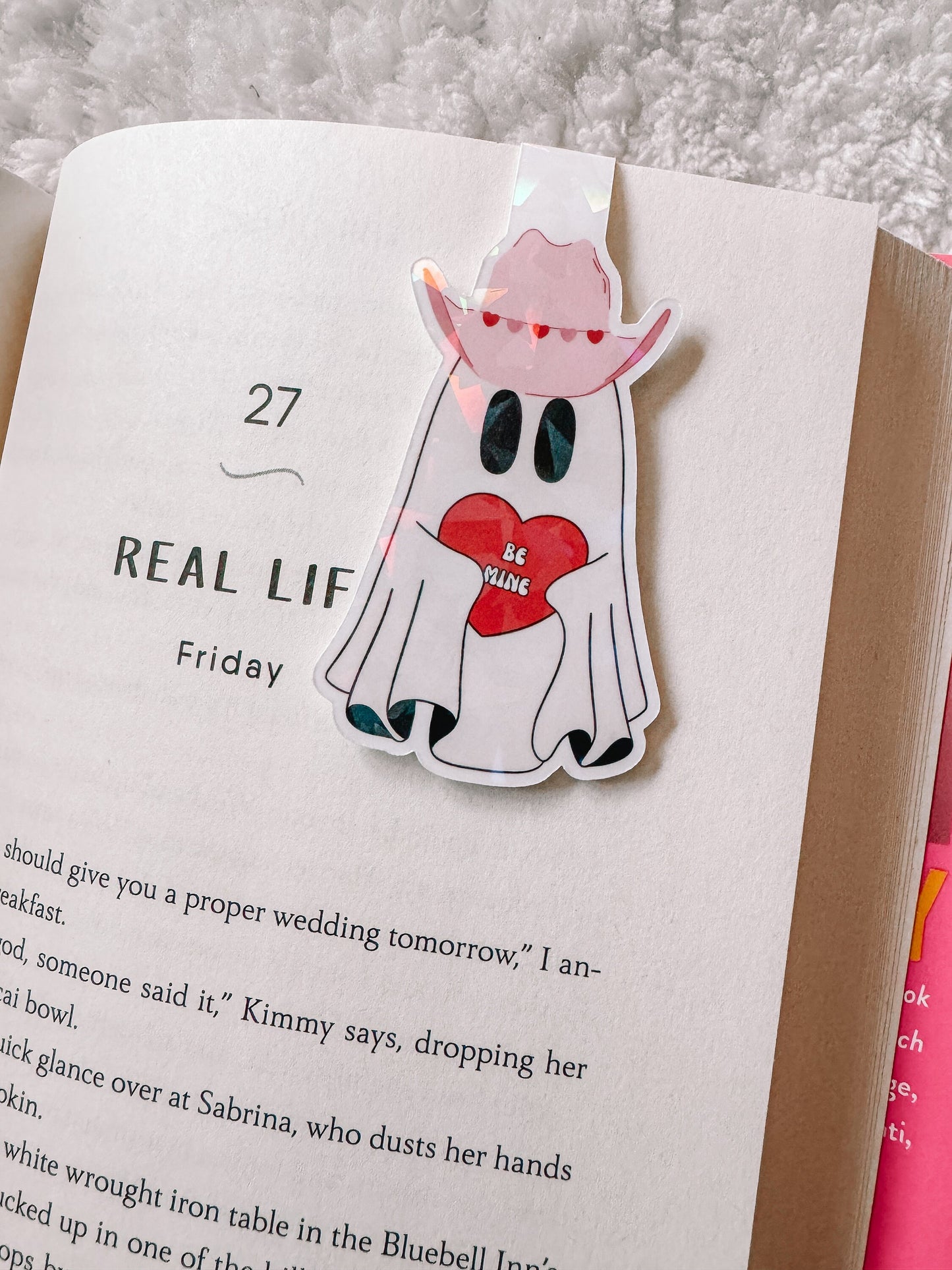 Be Mine Valentine’s Day Ghost Holographic Magnetic Bookmark