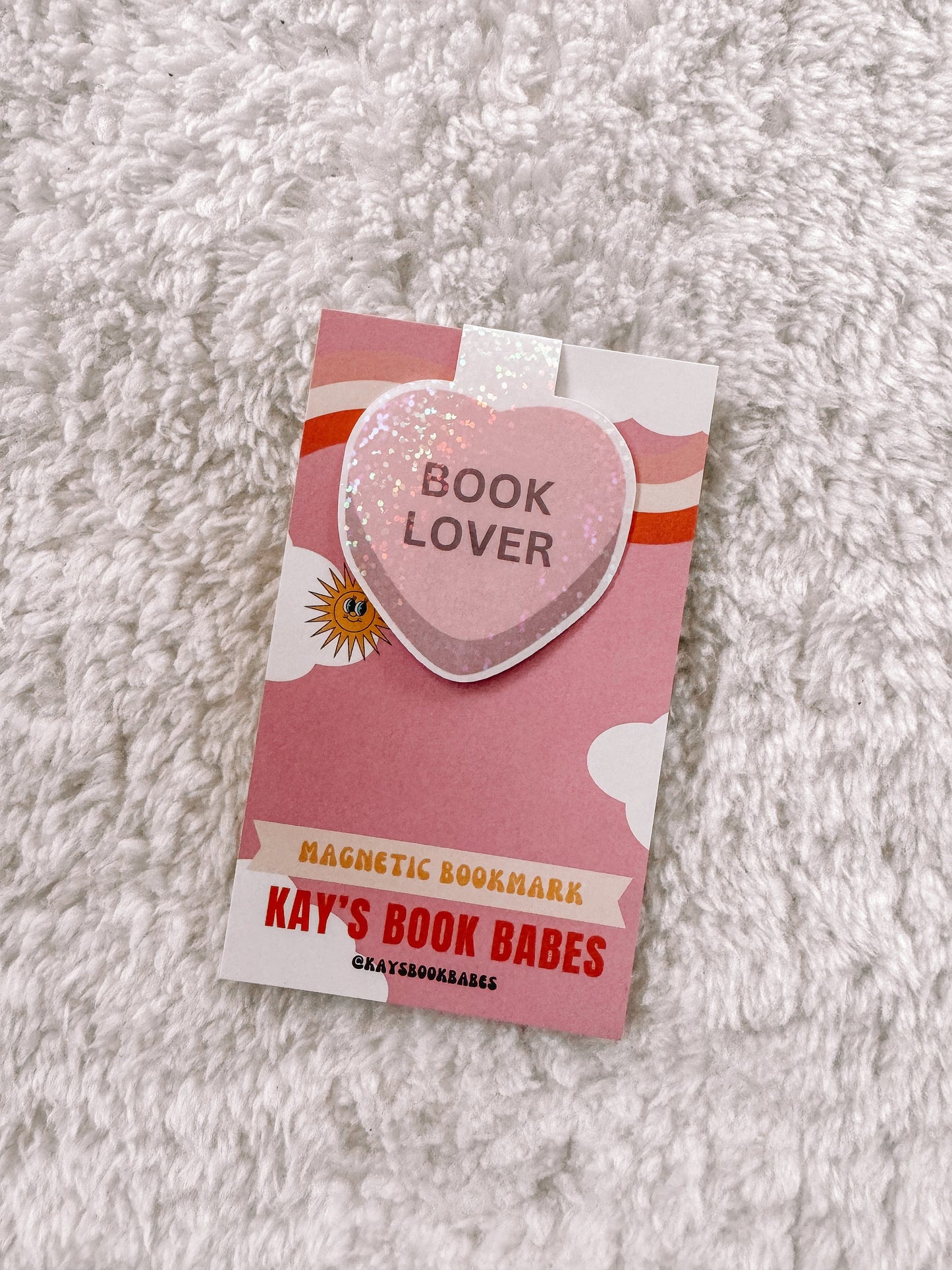 Book Lover Conversation Candy Heart Holographic Magnetic Bookmark