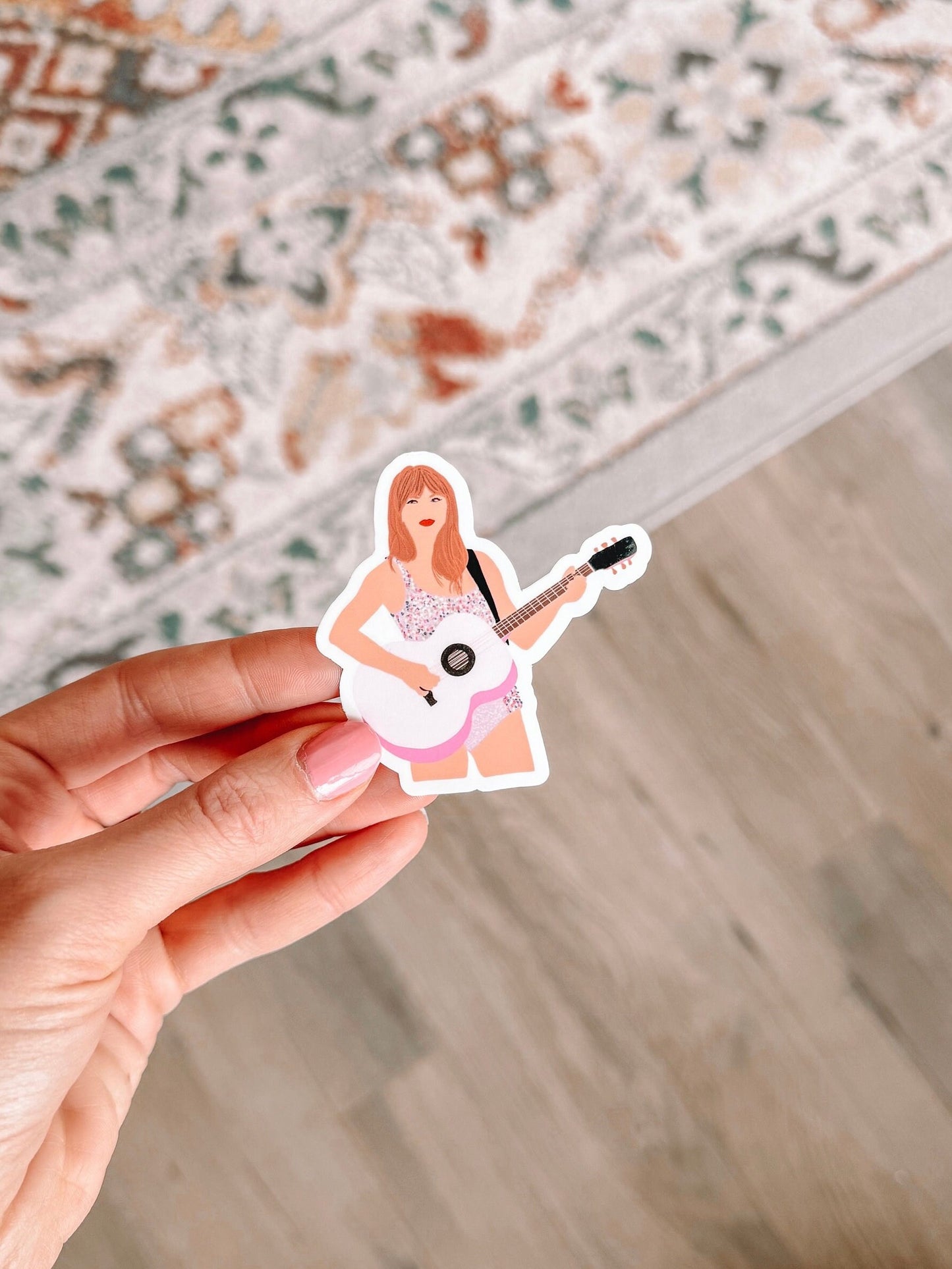 Taylor Swift Pink Guitar The Eras Tour Sticker