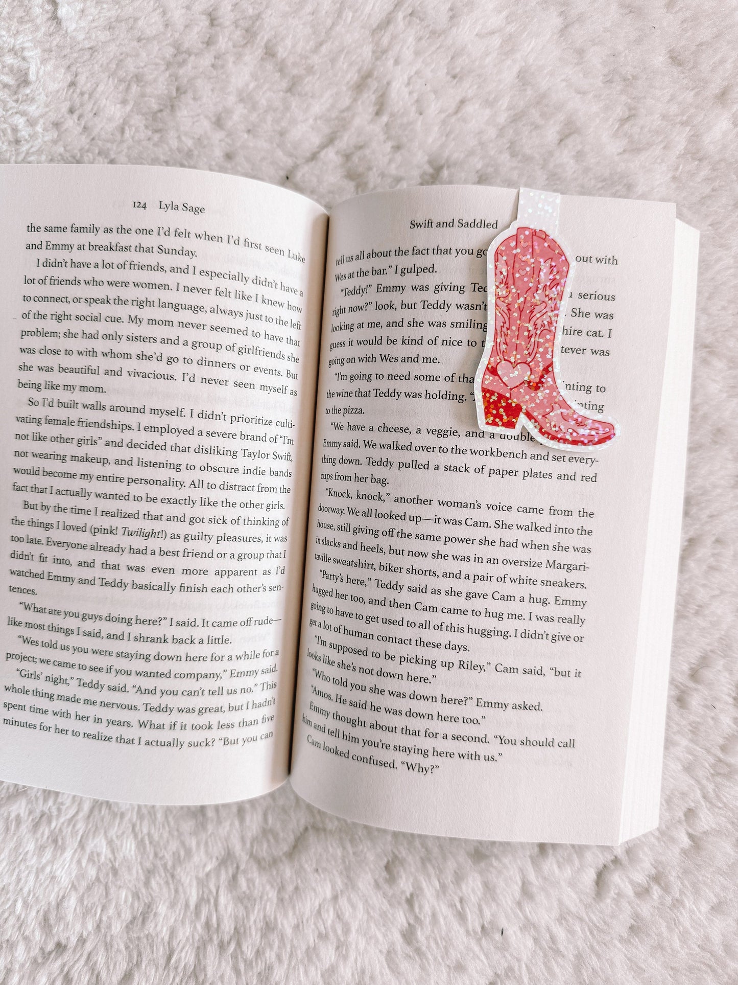 Pink Cowgirl Boot Holographic Magnetic Bookmark