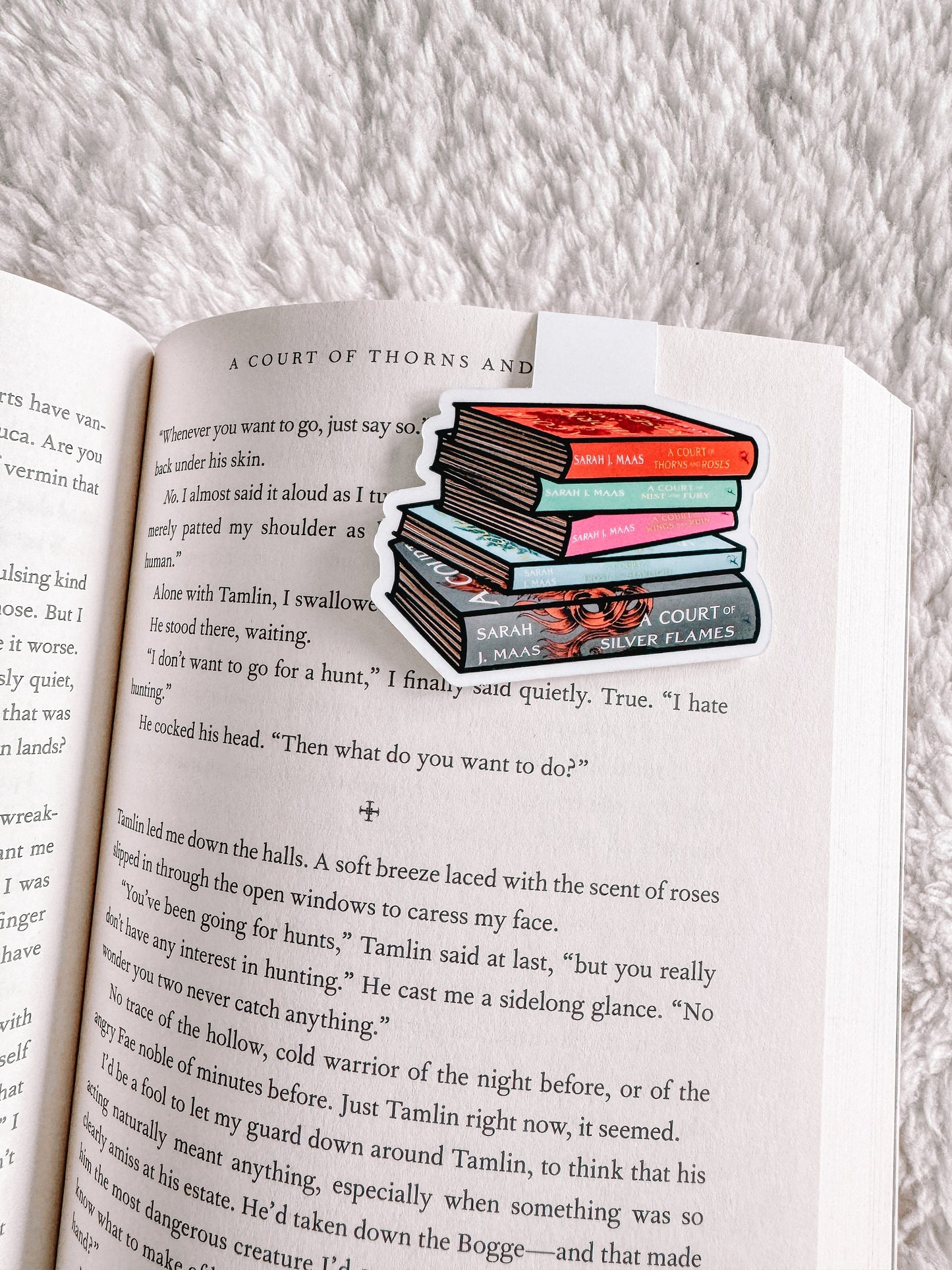 Fantasy Book Stack Magnetic Bookmark