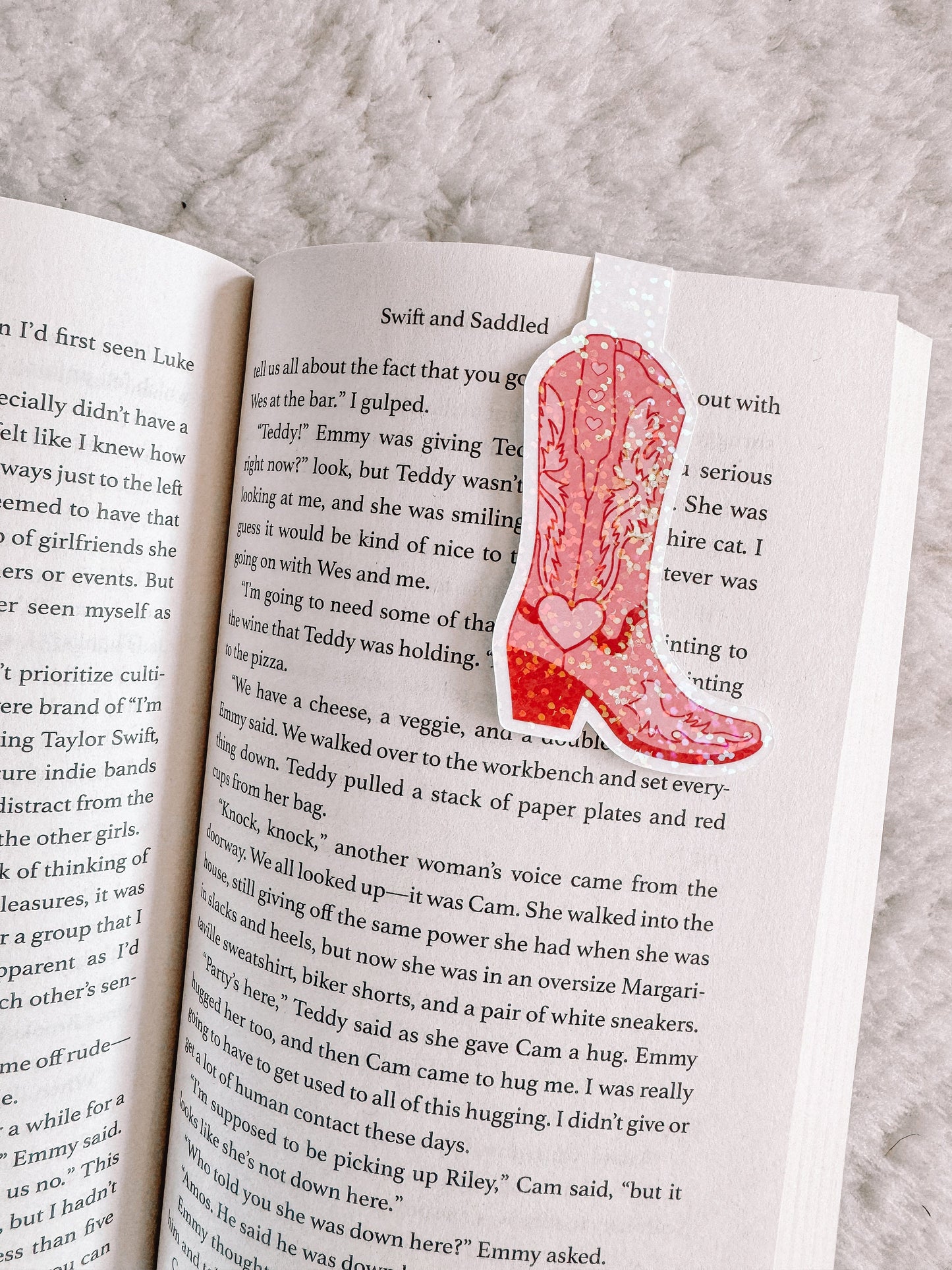 Pink Cowgirl Boot Holographic Magnetic Bookmark