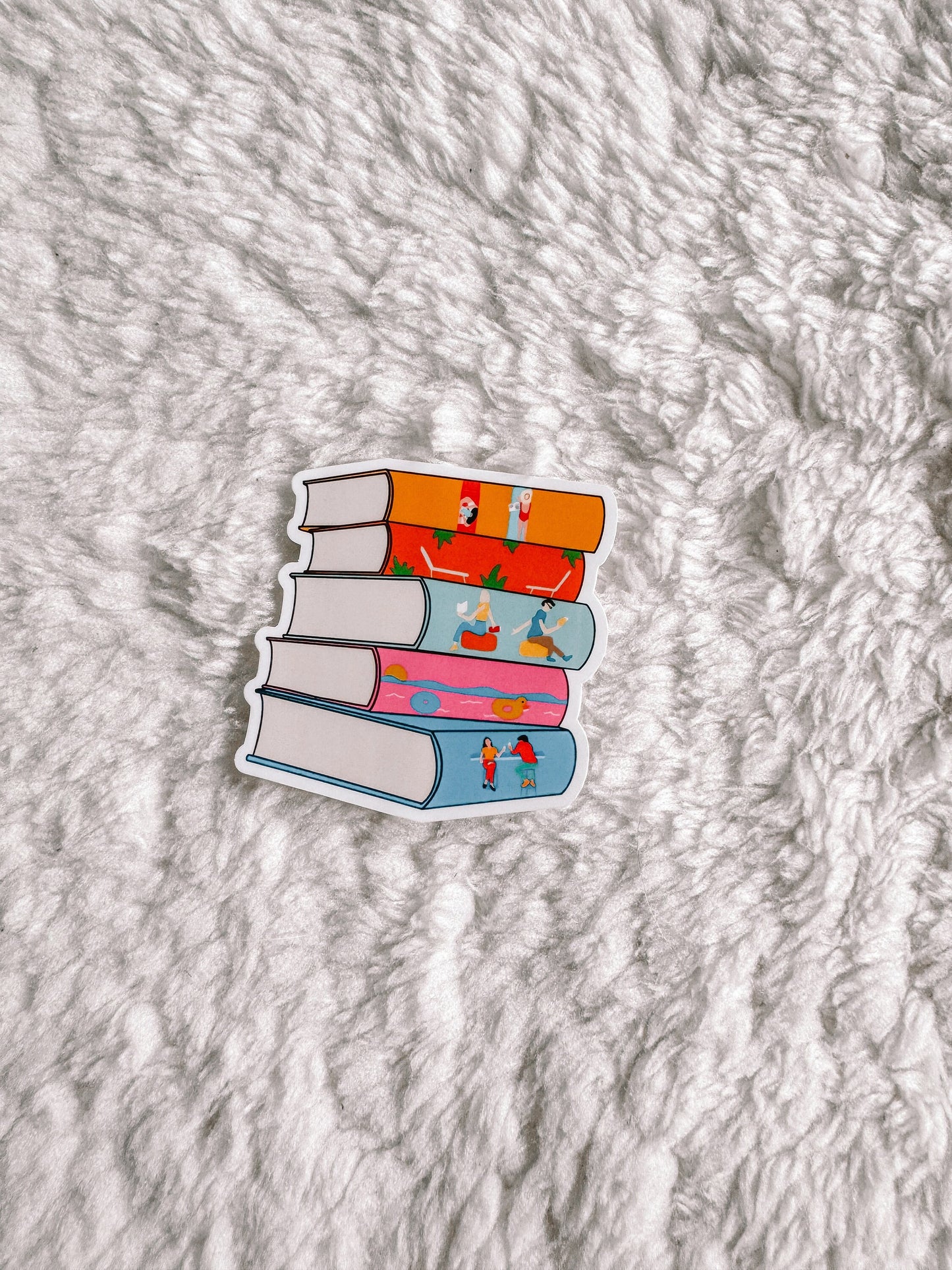 Em Hen Book Stack Sticker