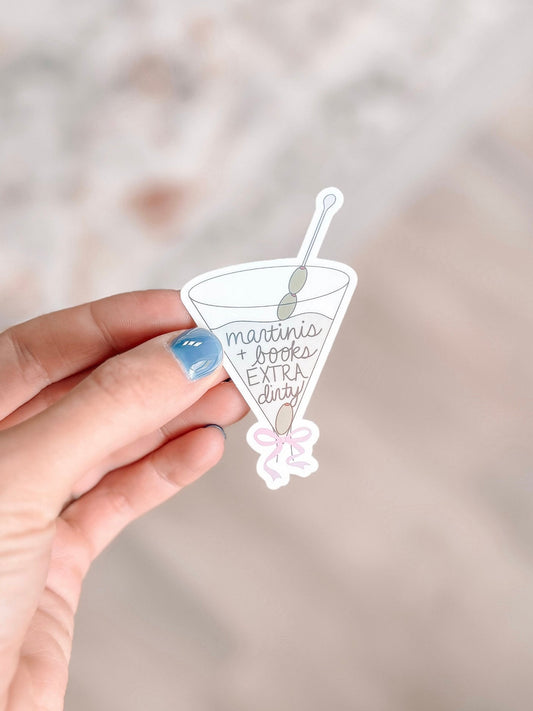 Martinis + Books Extra Dirty Holographic Sticker